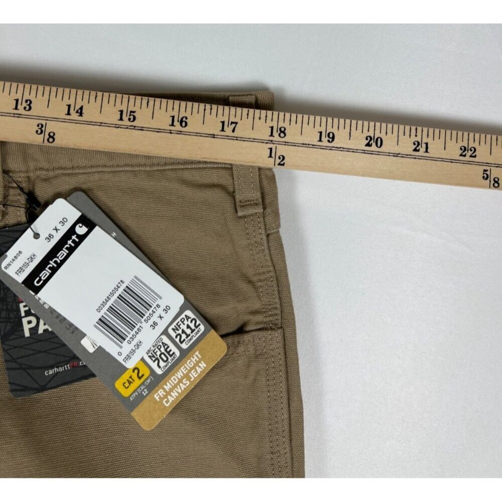 Carhartt Men's 36x30 FRB159-GKH Fit Midweight Canvas Pants Khaki NWT - Picture 8 of 9
